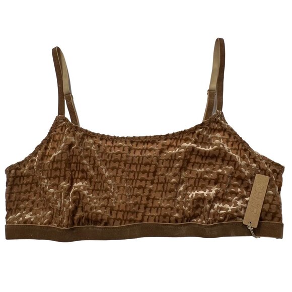 SKIMS Other - SKIMS Velvet Logo Scoop Bralette Chai Womens XL